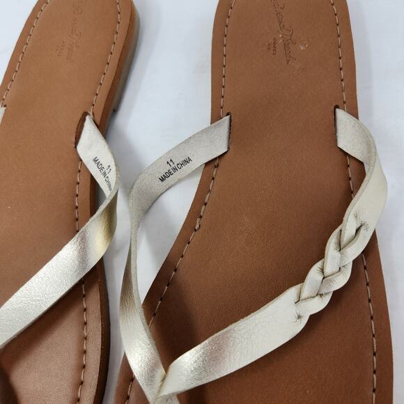 Universal Thread Good Co. Faux Leather Casual Slippers Slip On Brown Size 11 - Picture 4 of 7